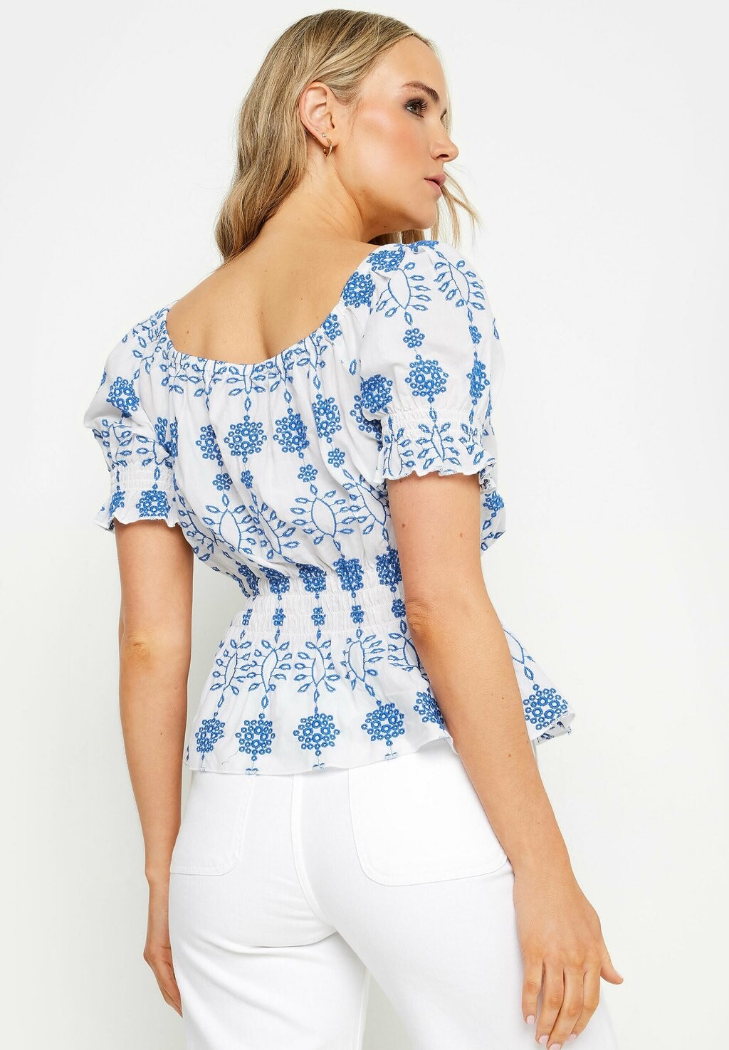 

Блузка Embroidered Neck Long Tall Sally, белая