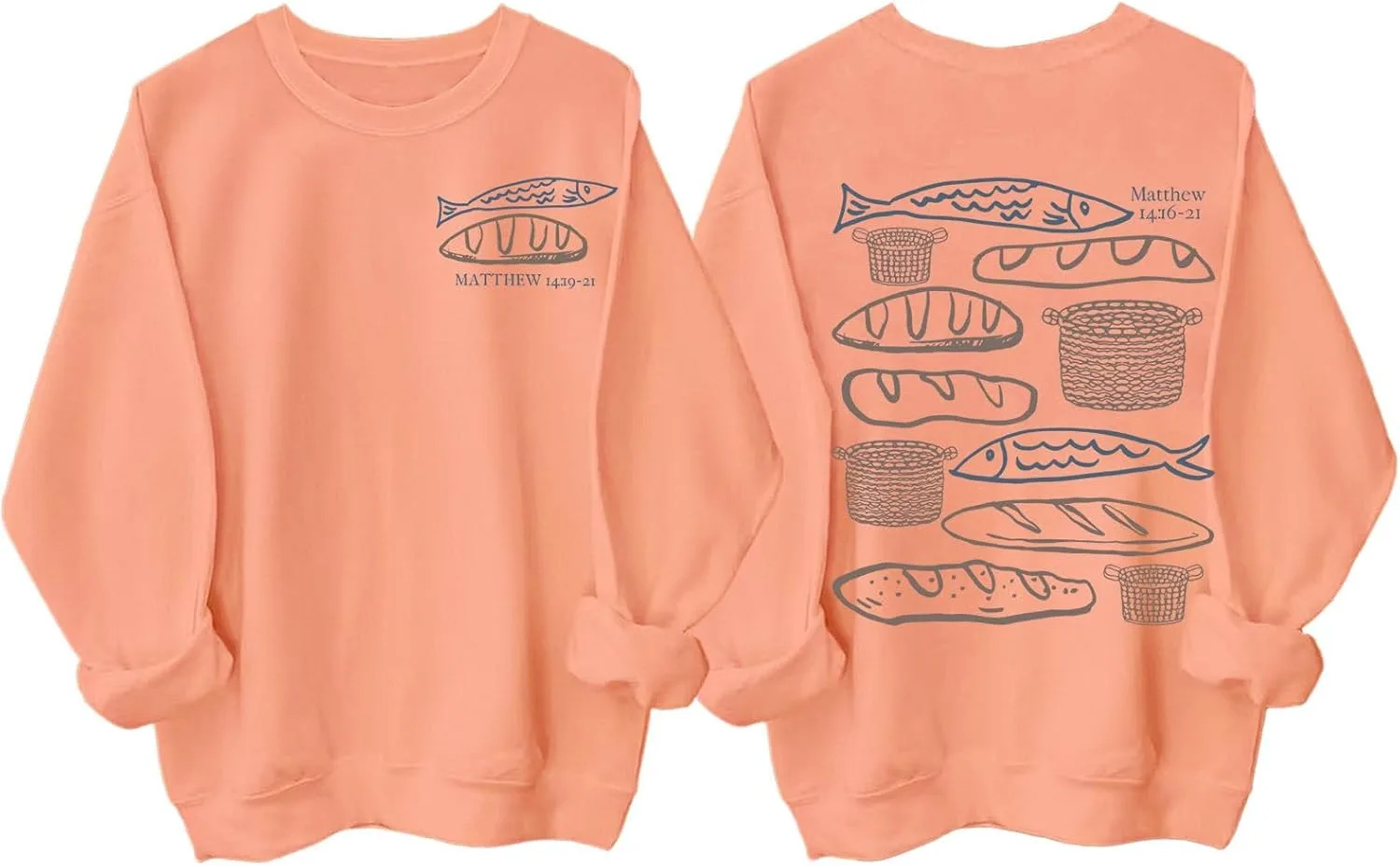 

Толстовка Five Loaves and Two Fish с библейским стихом Matthew 14:19–21 KALRUP