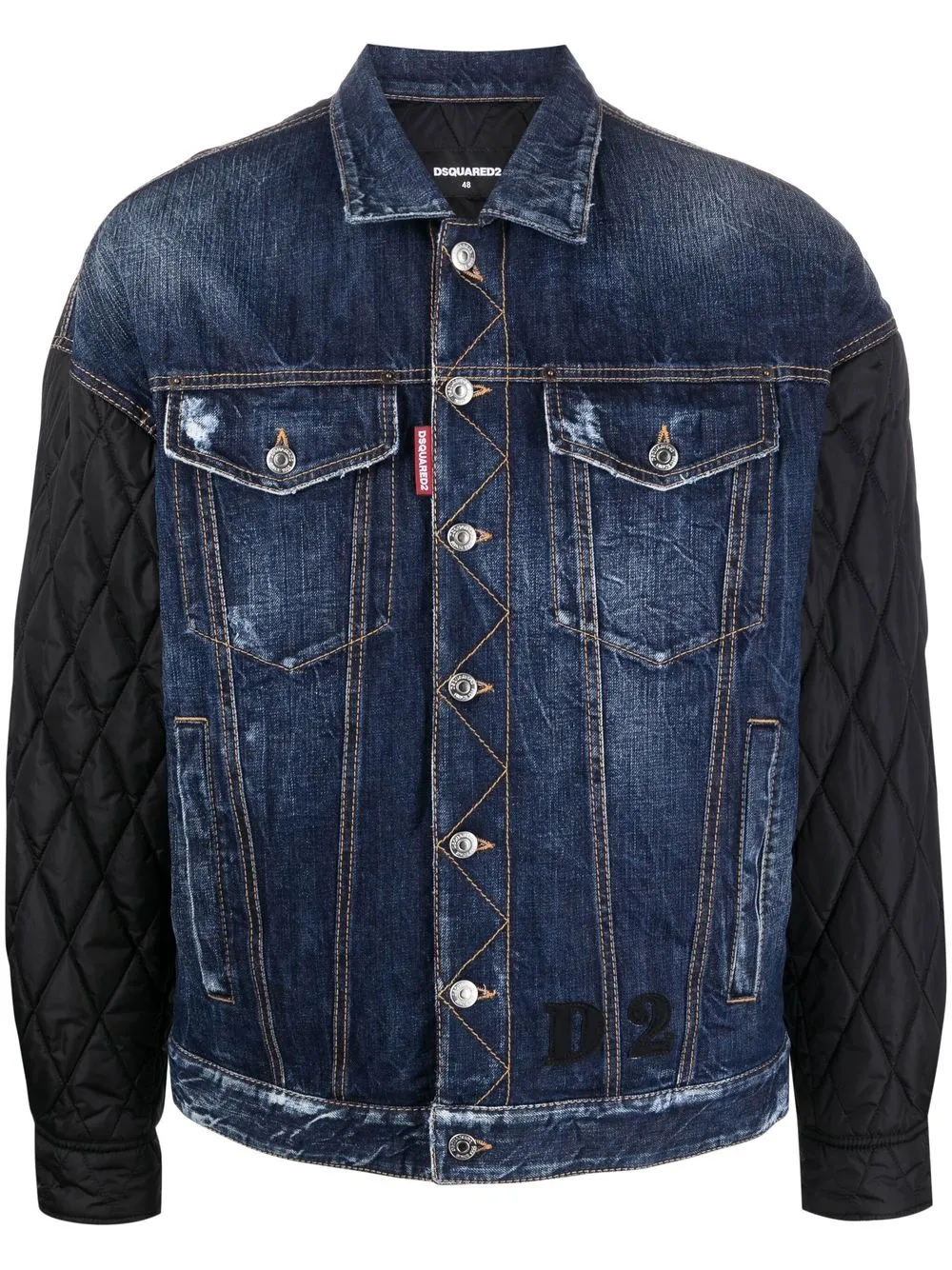 

Джинсовая куртка с контрастными рукавами DSQUARED2, синий