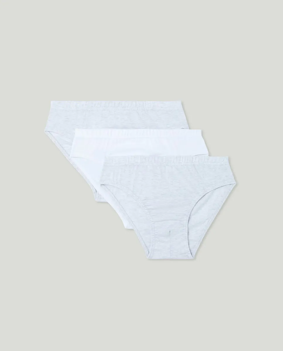 

Упаковка из трех однотонных детских трусов Cotton Juice, светло-серый