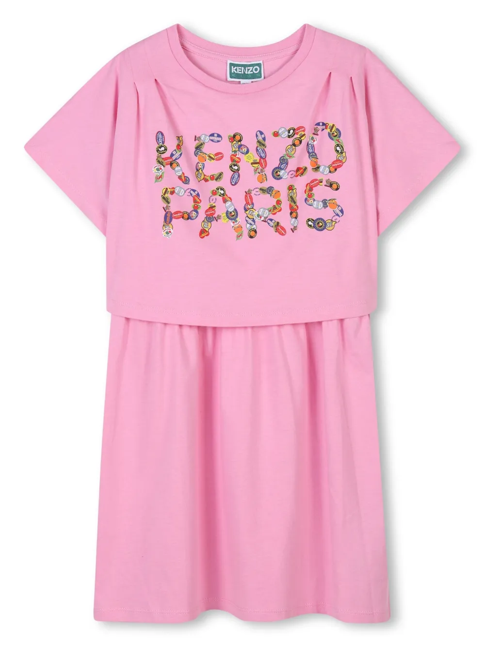 

Платье с логотипом Kenzo Kids, розовый