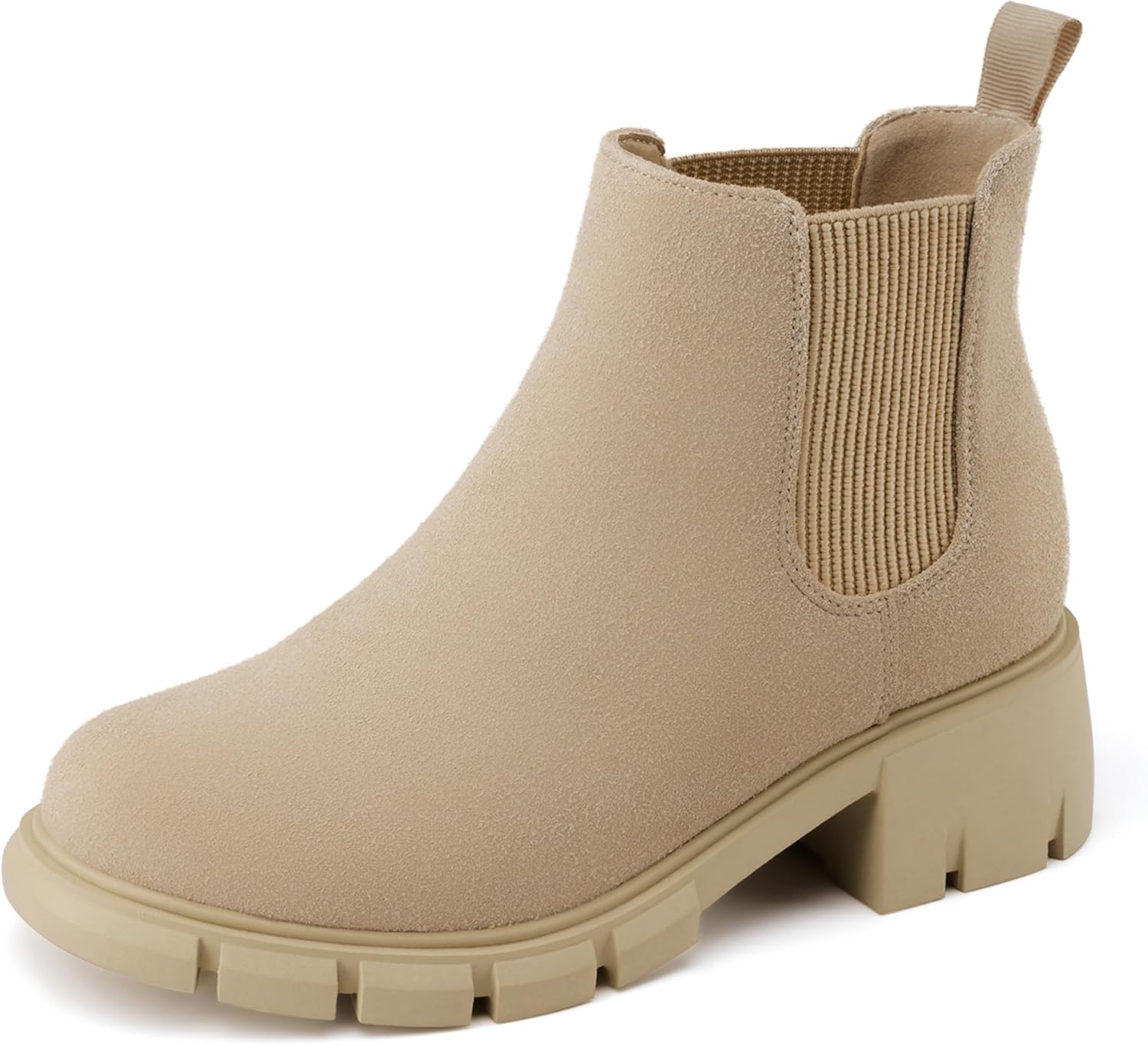 

Детские Ботинки Athlefit для Девочек, Удобные Ботинки на Плоской Подошве Chelsea для Малышей и Старших Детей, Nude