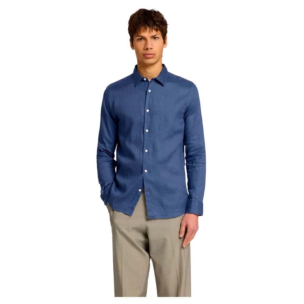

Рубашка Selected Regkylian Linen Classic, синий