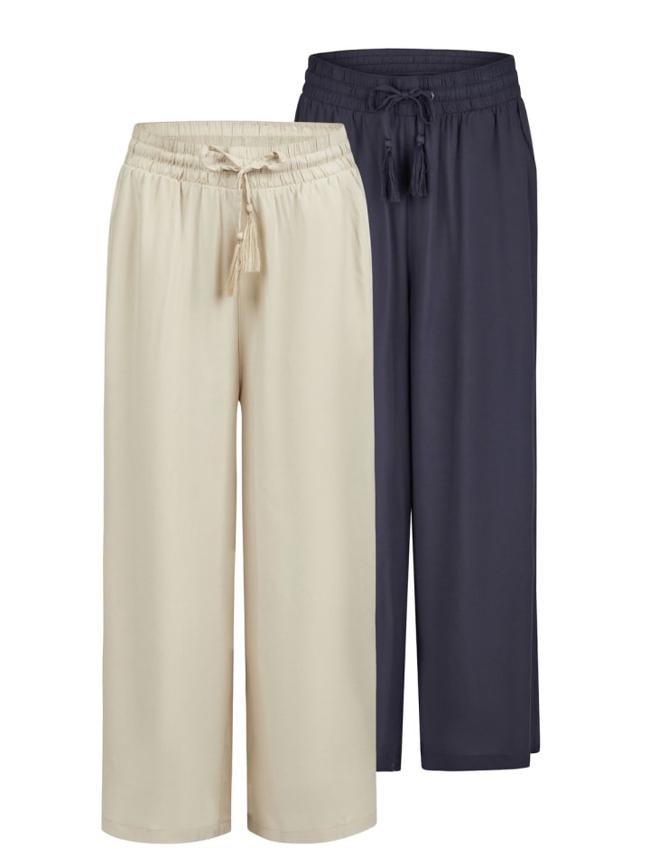 

DENIMFY Тканевые брюки/чиносы DFKate, комплект из 2 штук, удобные/свободные, разноцветные