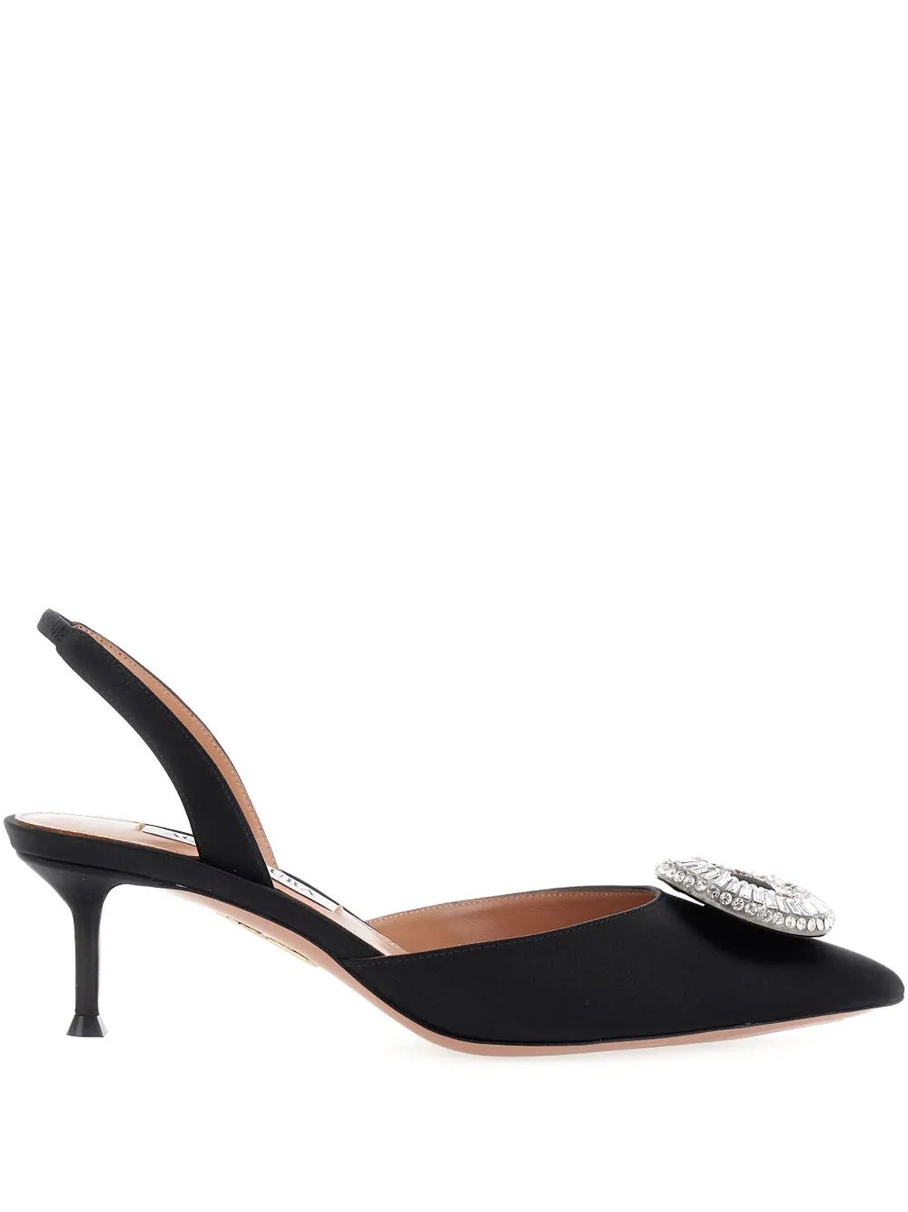 Туфли Crystal Hoop с ремешком на пятке Aquazzura, черный