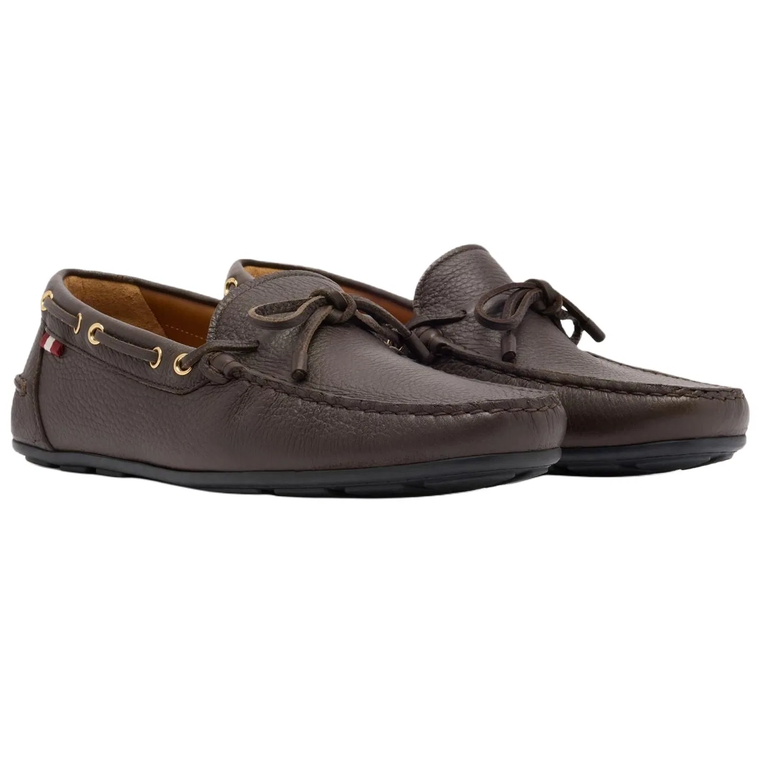 Мужские повседневные туфли с деталями-шнурками BALLY коричневые — фото 4