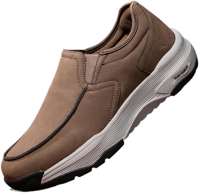 

Мужские повседневные слипоны с поддержкой свода стопы, противоскользящие и удобные для ходьбы Soft Time Toy, коричневый