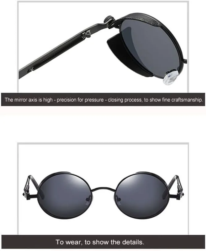 

Круглые металлические солнцезащитные очки в стиле стимпанк для мужчин и женщин, модные ретро-винтажные солнцезащитные очки с защитой от УФ-излучения UV400 KTUCN, C5