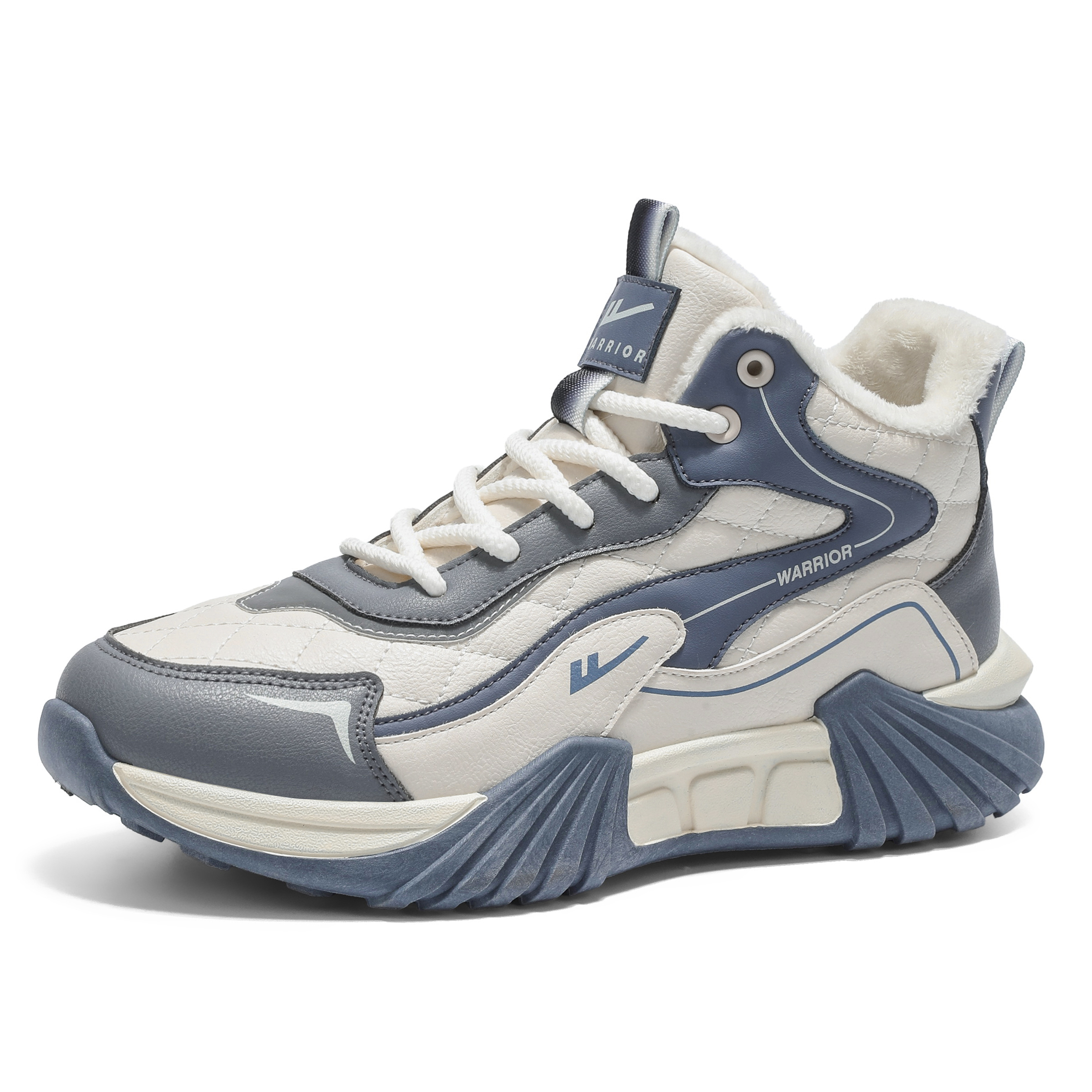 Термические кроссовки Mid top Casual для мужчин с увеличенной высотой WARRIOR, черный/бежевый/оранжевый — фото 4