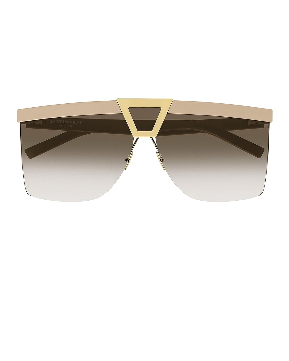 

SL 537 Дворцовые солнцезащитные очки Saint Laurent, цвет Ivory, Gold, & Gradient Brown
