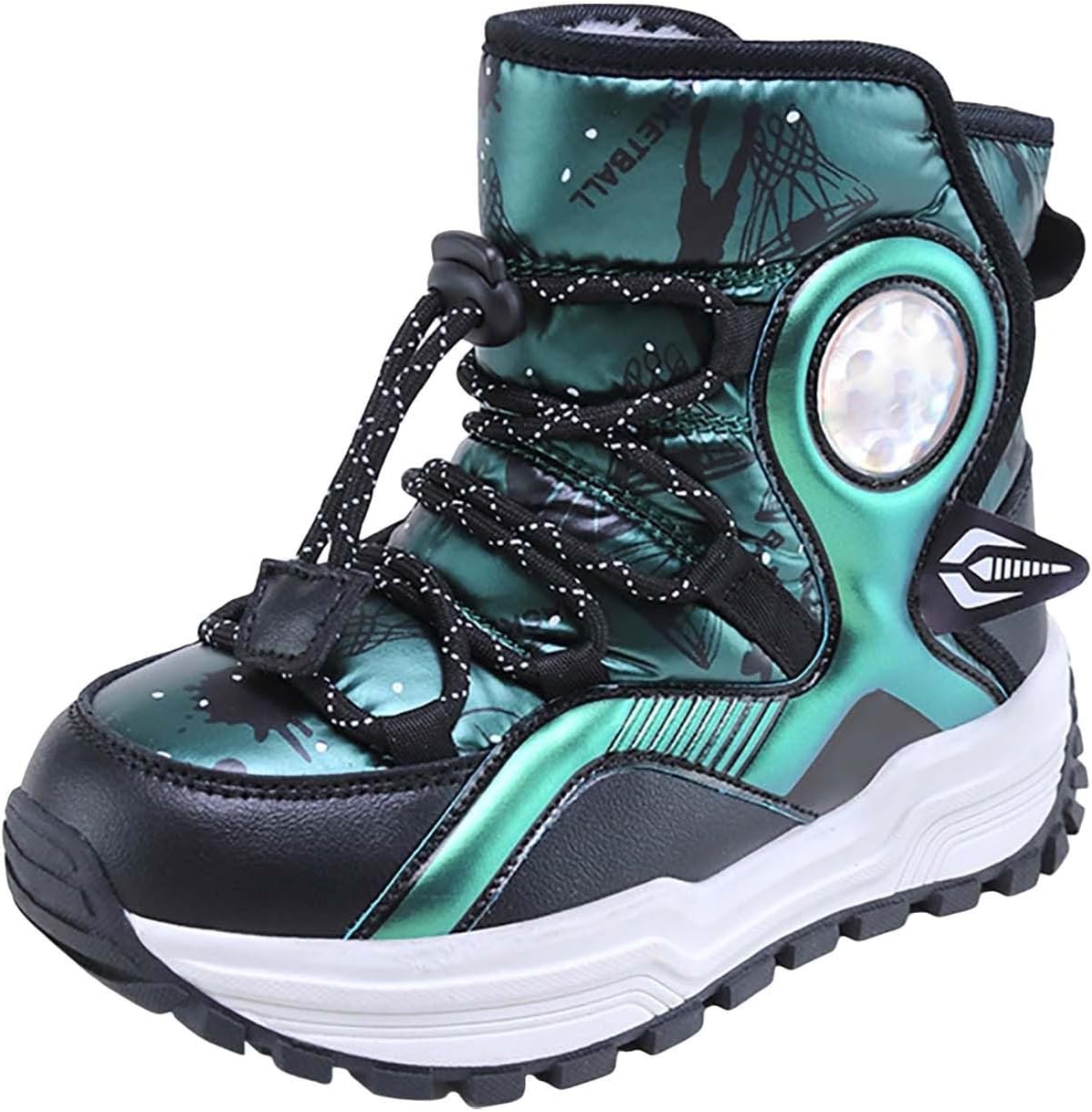 

Детские зимние ботинки для девочек и мальчиков с флисовой подкладкой, водонепроницаемые, противоскользящие, для холодной погоды, для прогулок на улице и походов, теплые ботильоны Generic, Green