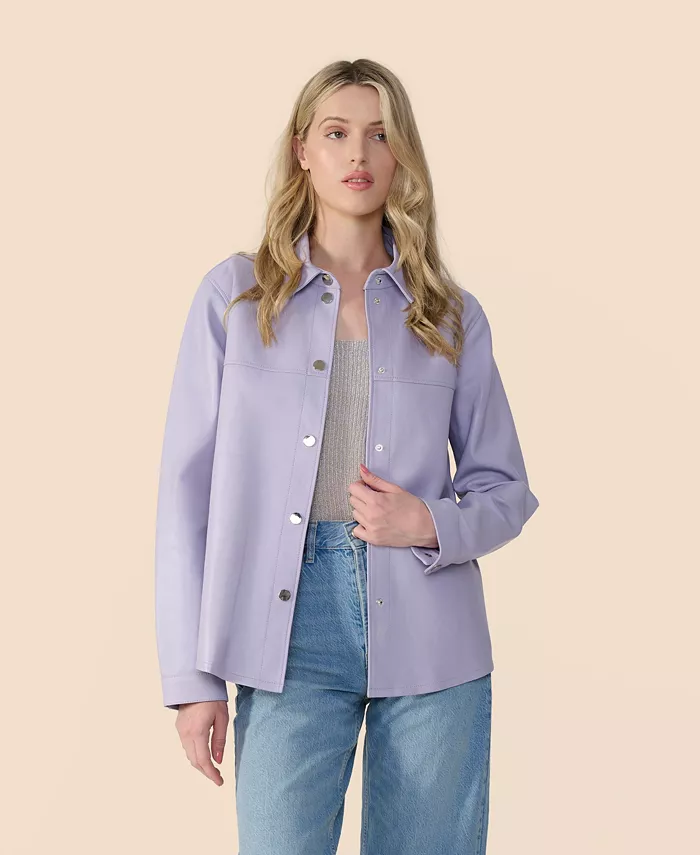 

Женская кожаная куртка-рубашка Furniq UK, фиолетовый