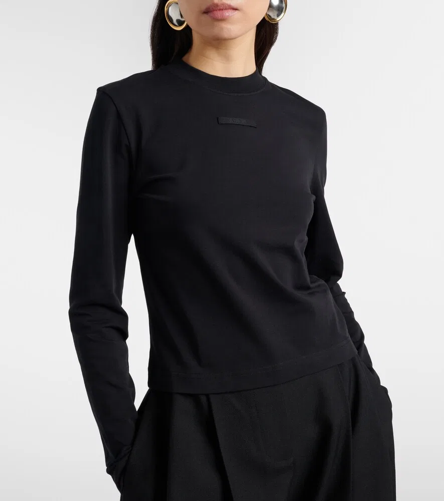 Футболка из хлопкового трикотажа с логотипом Jacquemus, черный — фото 3