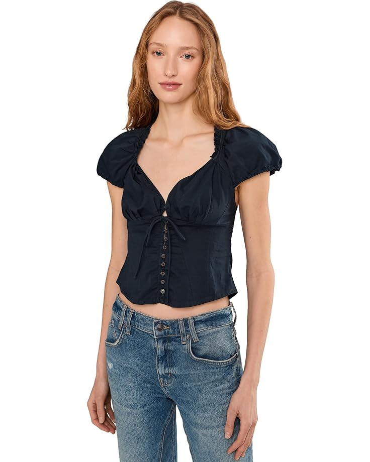 

Женская летняя блуза с коротким рукавом Free People Summer Short Sleeve, Black