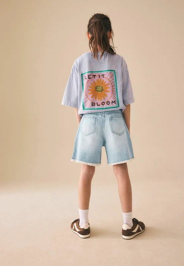 Джинсовые шорты-бермуды стандартного кроя Next, Mid Blue Denim — фото 3