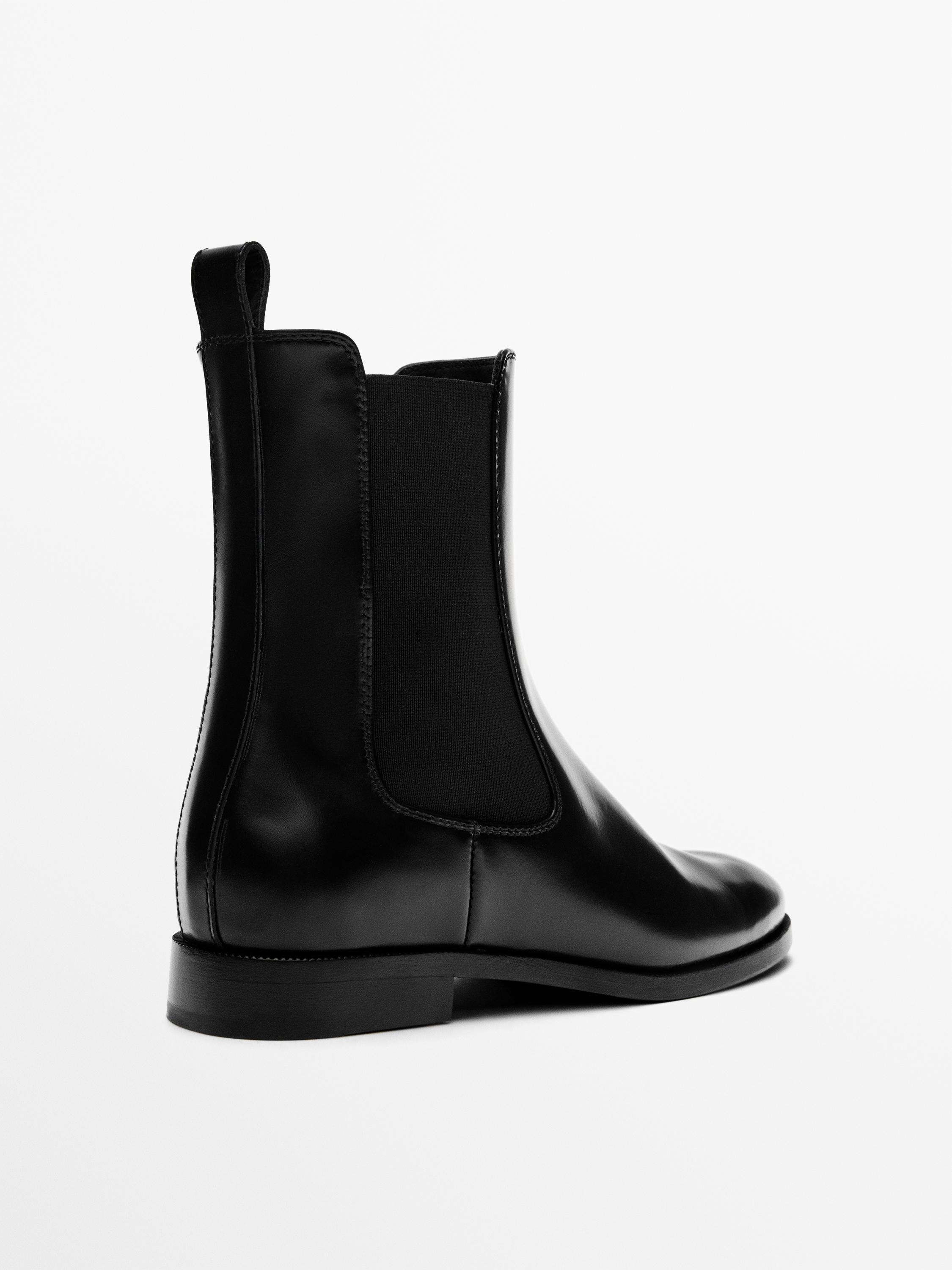 Кожаные челси - сделано в Италии Massimo Dutti, black — фото 3