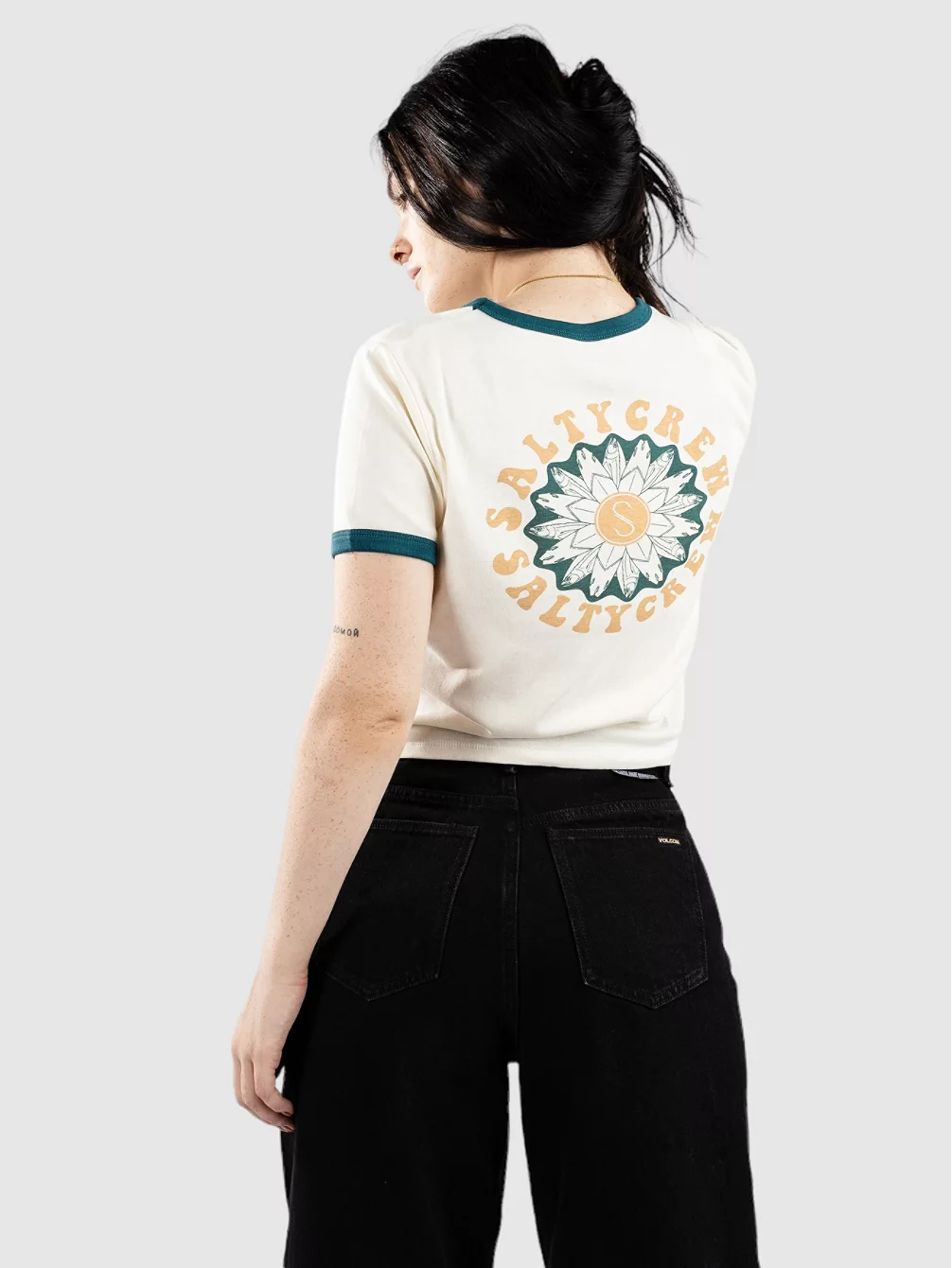 

Футболка Flower Power Ringer Salty Crew, бежевый