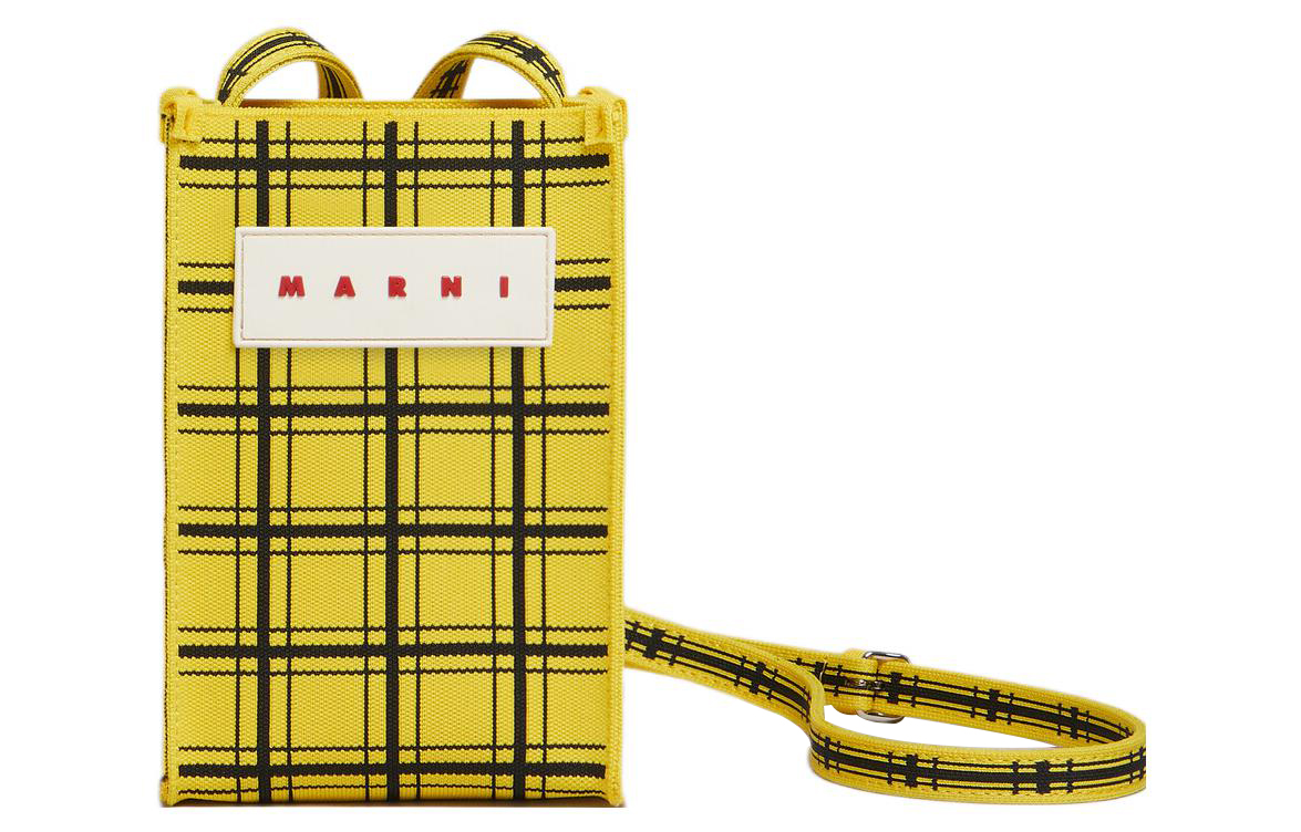 

MARNI Сумка через плечо из полиэстера, мини-сумка на плечо, женская, черно-желтая
