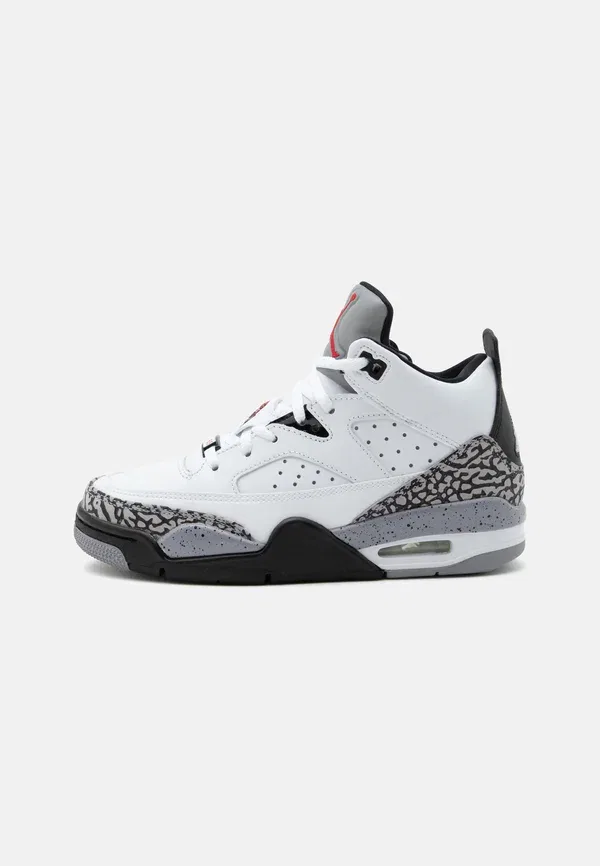 Кроссовки высокие Son of mars Jordan, белый/спортзал красный/черный/цементно-серый