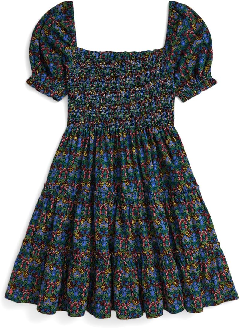 

Платье Polo Ralph Lauren Kids Floral Smocked Cotton Jersey Dress, цвет Chrystie Floral Navy