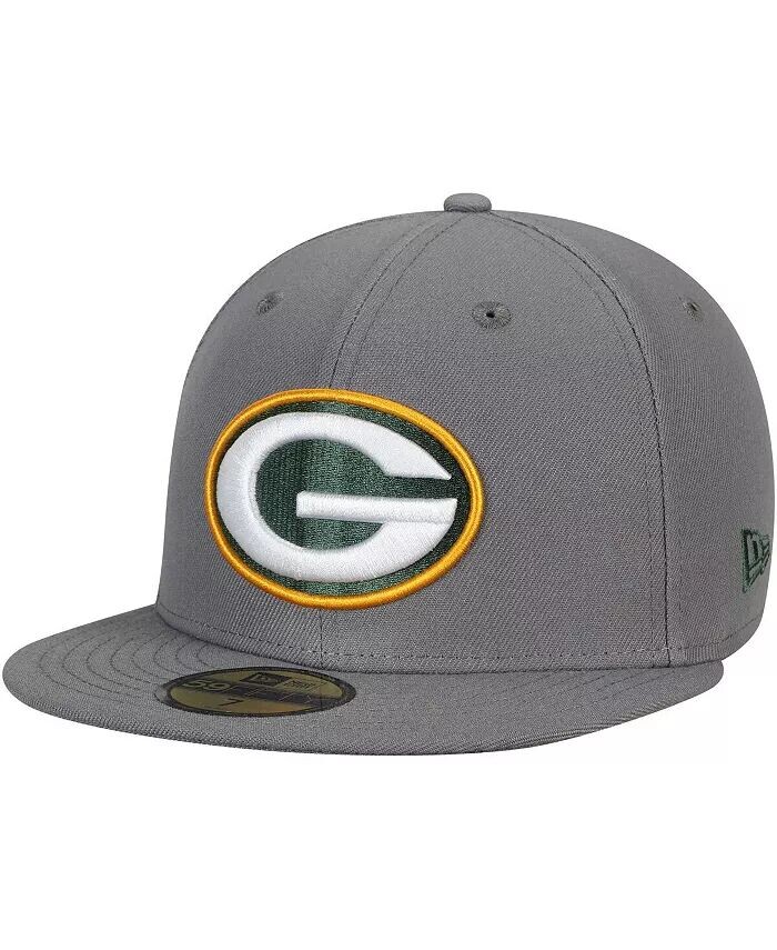 

Мужская приталенная шляпа Green Bay Packers Storm 59FIFTY графитового цвета New Era, серый
