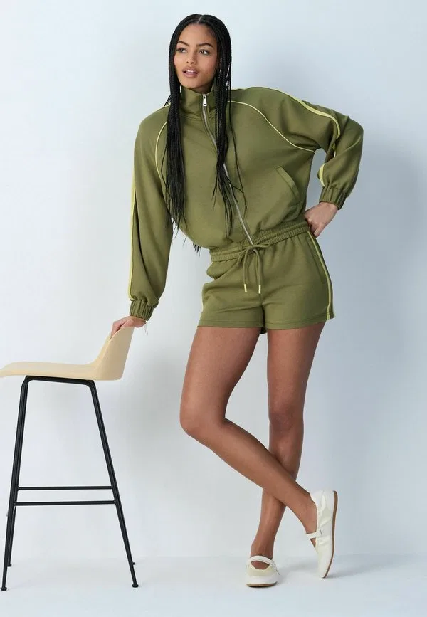 Облегающие шорты с боковыми полосками. спортивные штаны Next, Olive Green — фото 4