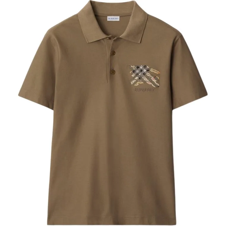 Поло Burberry в клетку, коричневый