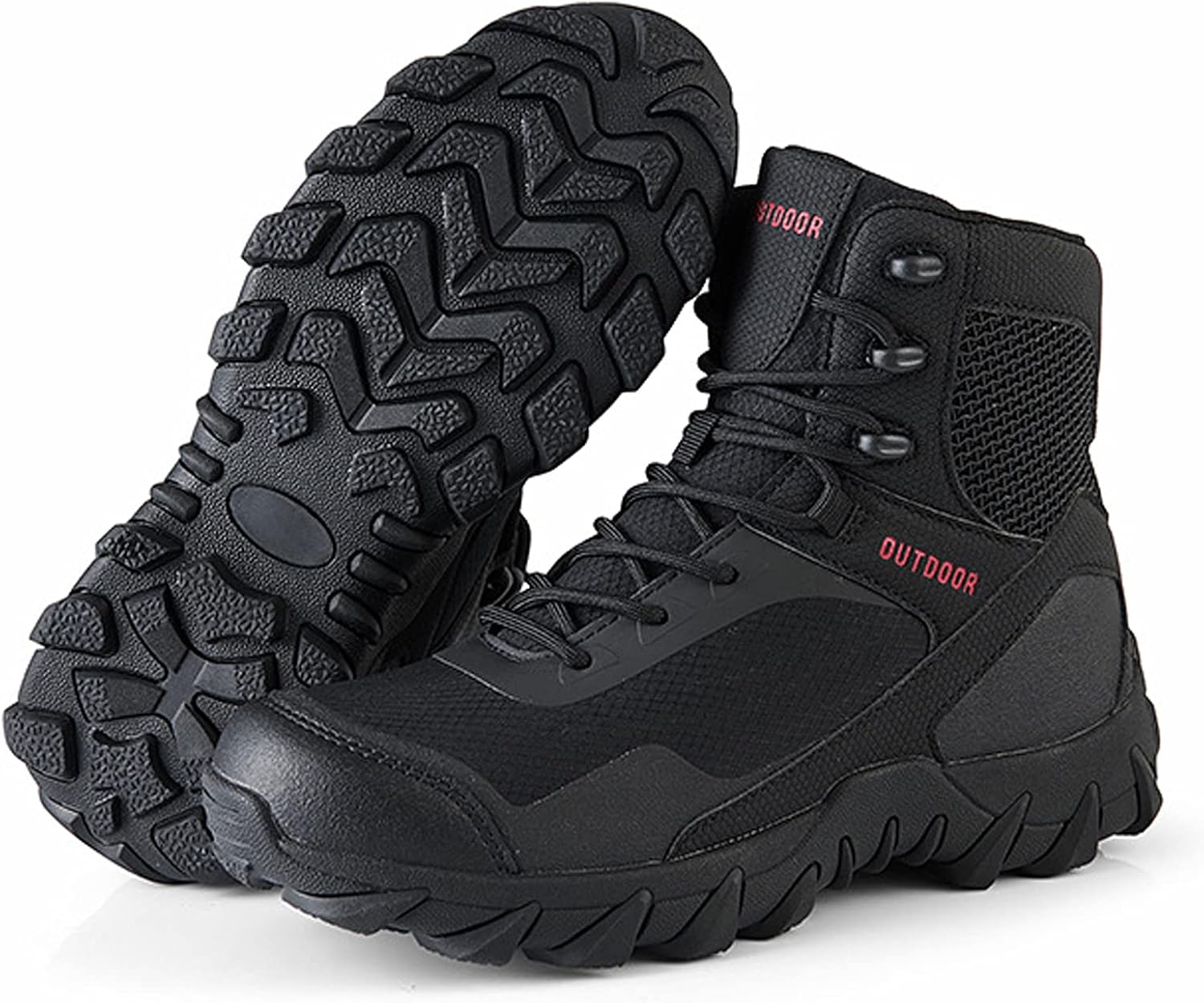 

Мужские походные ботинки hongrenamz водонепроницаемые высокие походные туфли для активного отдыха, ботинки для трекинга, противоскользящие кемпинговые ботинки, черные, EU39/US7