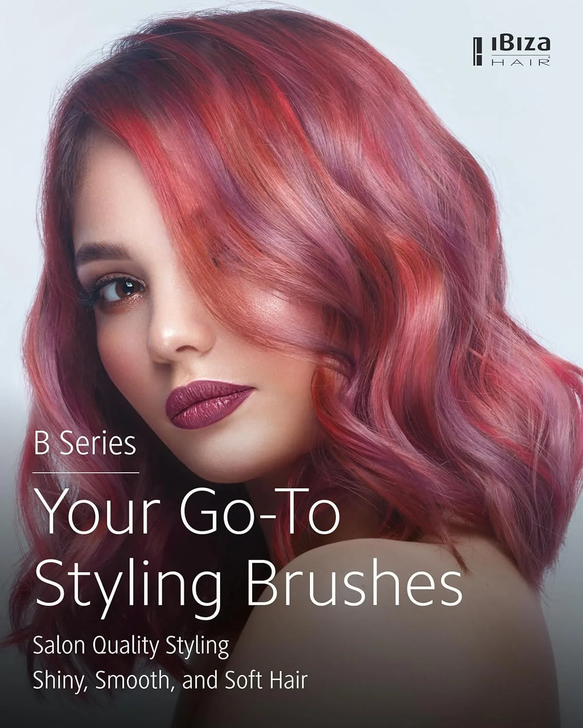 Круглая щетка для волос Ibiza Hair с щетиной из кабаньей щетины (серия B) | Светлая щетина, пробковая ручка | Идеально подходит для окрашенных и тонких волос | Придает текстуру и блеск B4, White — фото 2