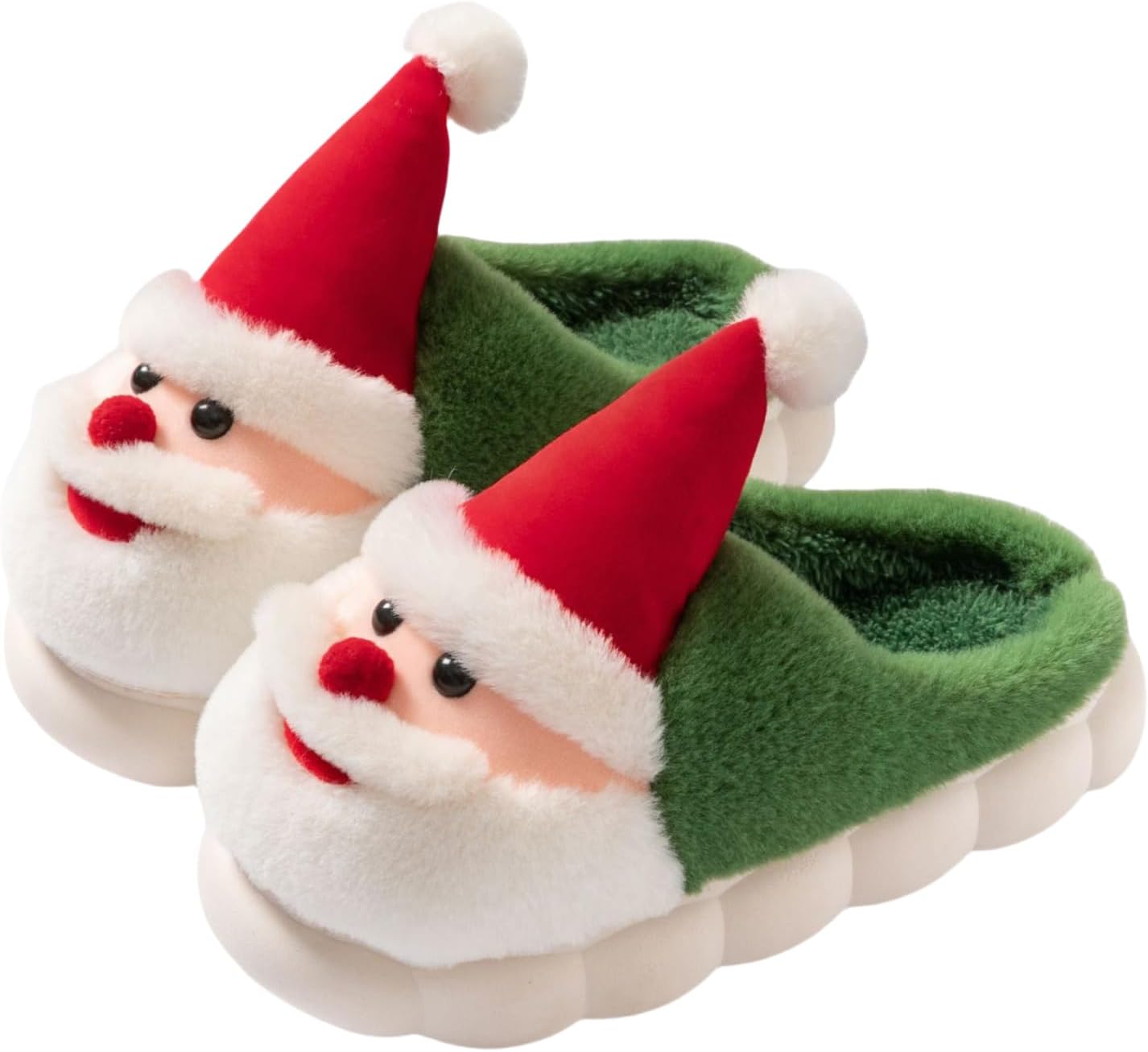 

Милые тапочки с санта-оленями для женщин и мужчин, пушистые кавайные тапочки для Рождества, мягкие тапочки для женщин и мужчин Zigihos, зеленый