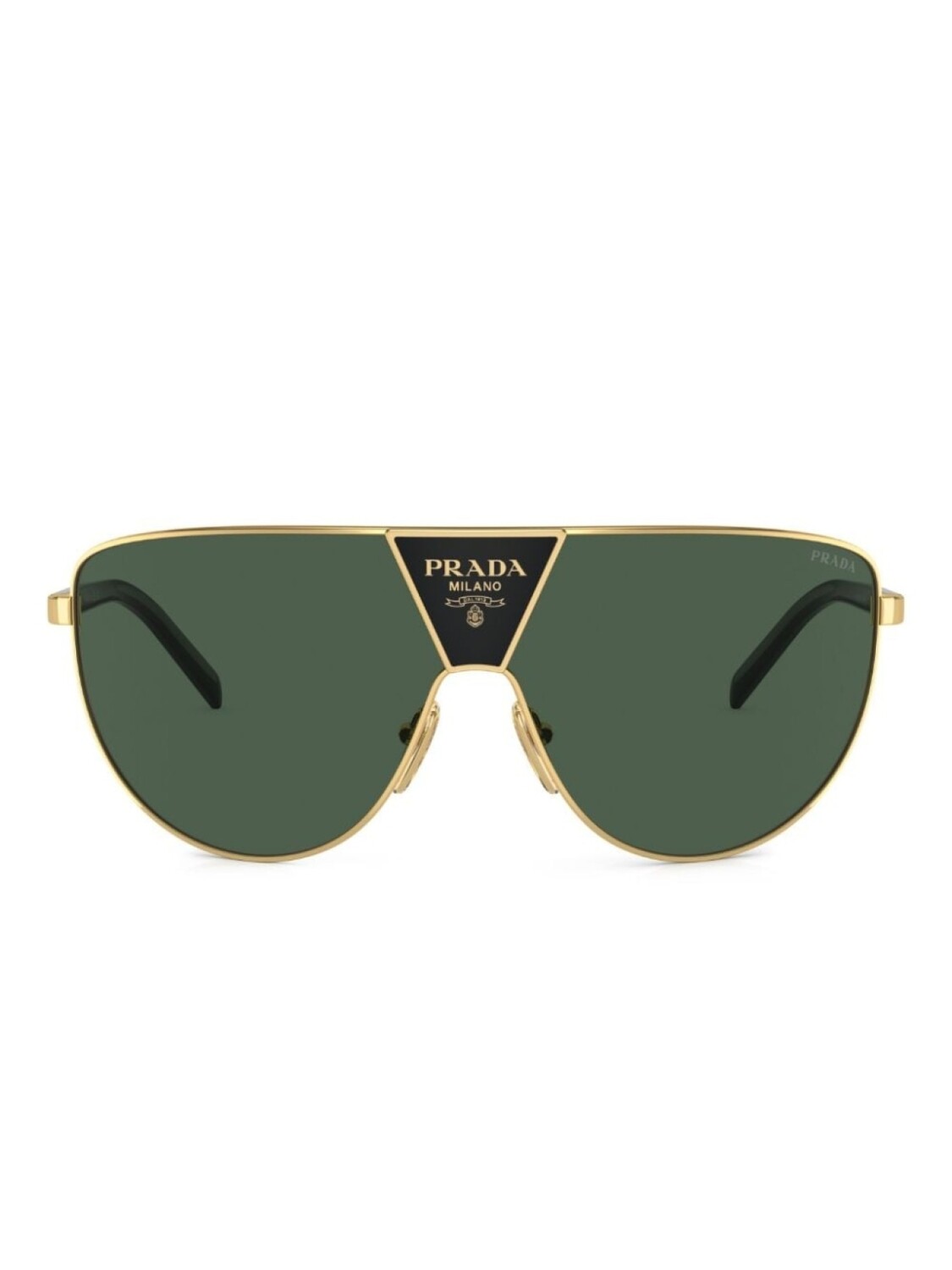 

Prada Eyewear солнцезащитные очки в массивной оправе, золотой