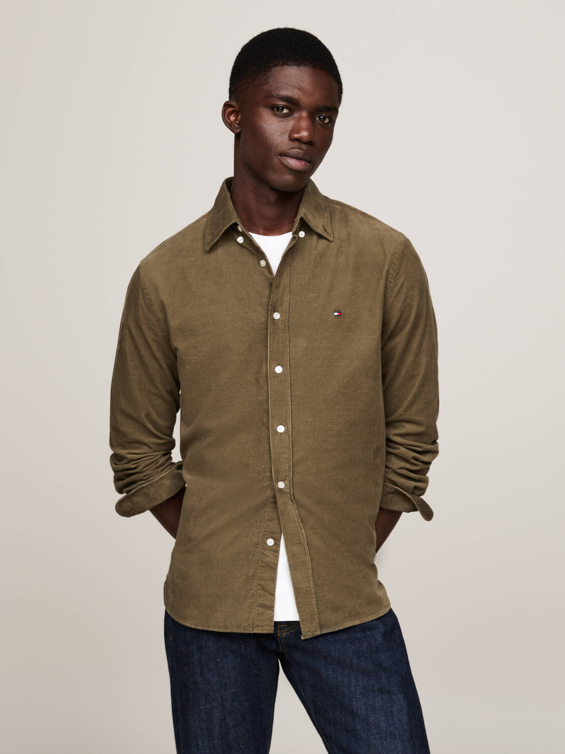 

Рубашка Tommy Hilfiger Regular Fit, оливково-зеленый