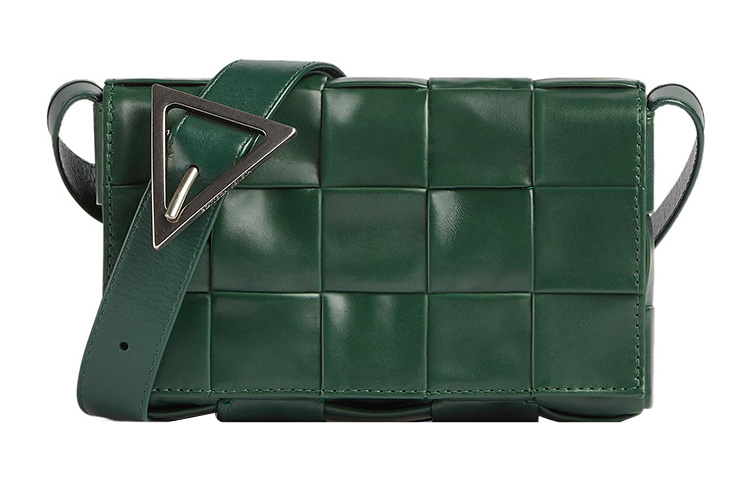 

Кожаная наплечная сумка CASSETTE через плечо, радужное зеленое дерево Bottega Veneta
