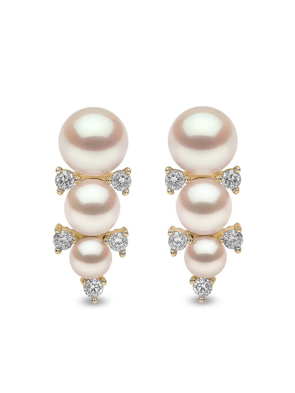 

Серьги-гвоздики Sleek из желтого золота с жемчугом и бриллиантами Yoko London, золотой