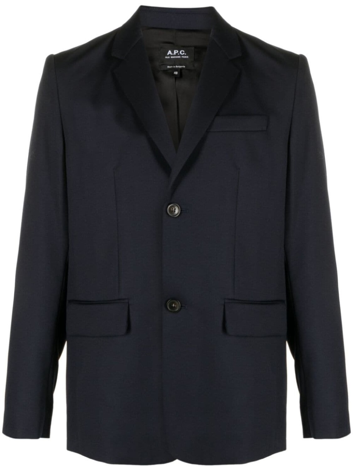 

A.P.C. шерстяной однобортный пиджак, синий