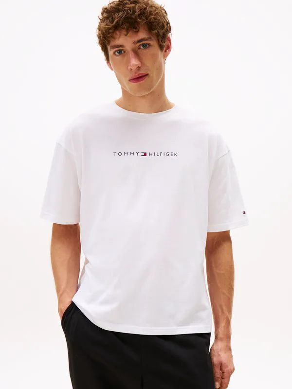 Оригинальная футболка с логотипом, пижамная майка Tommy Hilfiger, Optic White