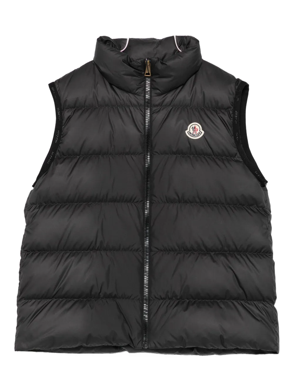 

Стеганый жилет на молнии спереди Moncler Enfant, черный
