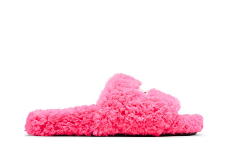 Шлепанцы Balenciaga Wmns Furry Slides 'Faux Fur - Hot Pink', розовый