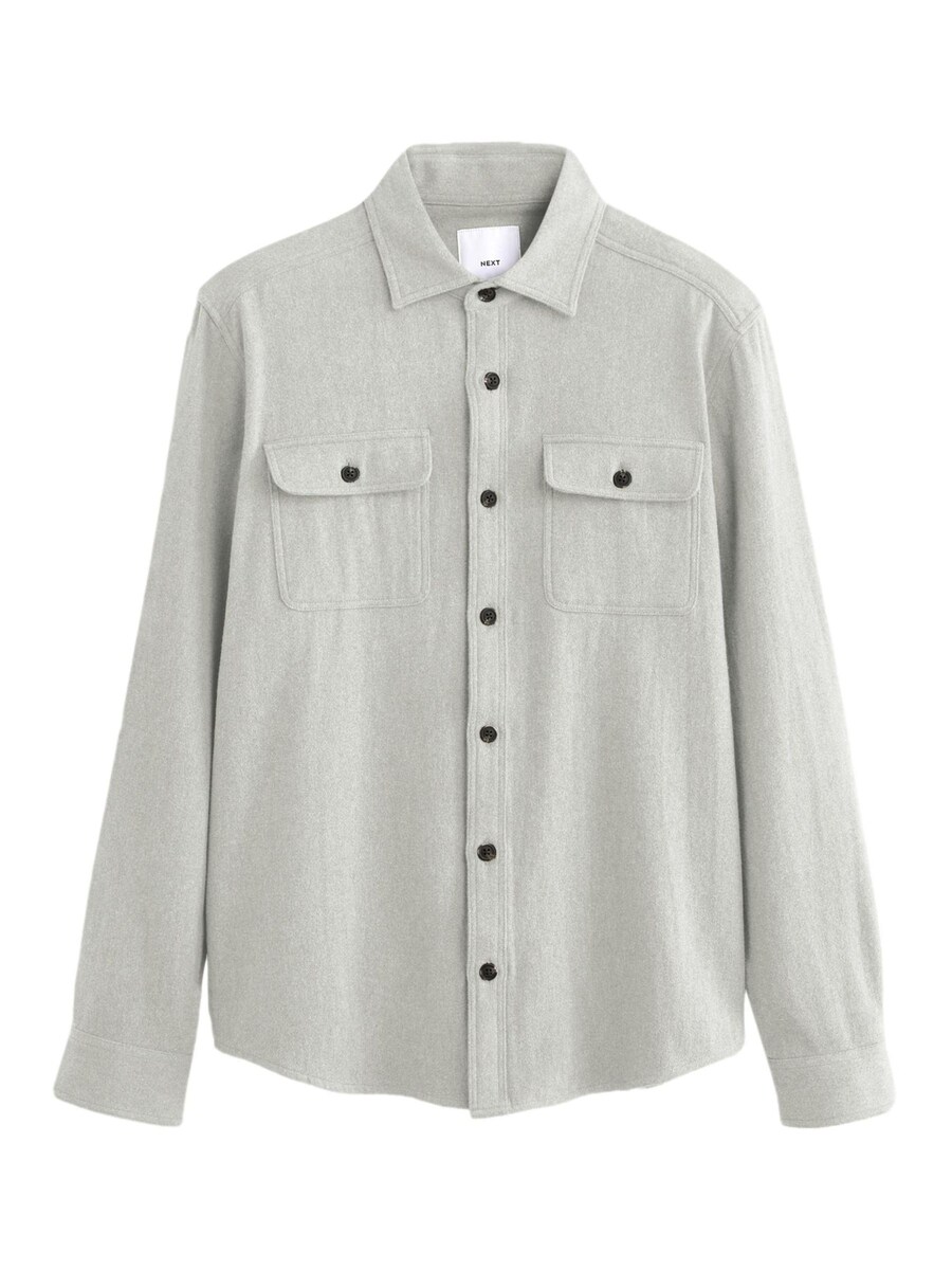 

Повседневная рубашка Next Regular fit Button Up Shirt, светло-серый