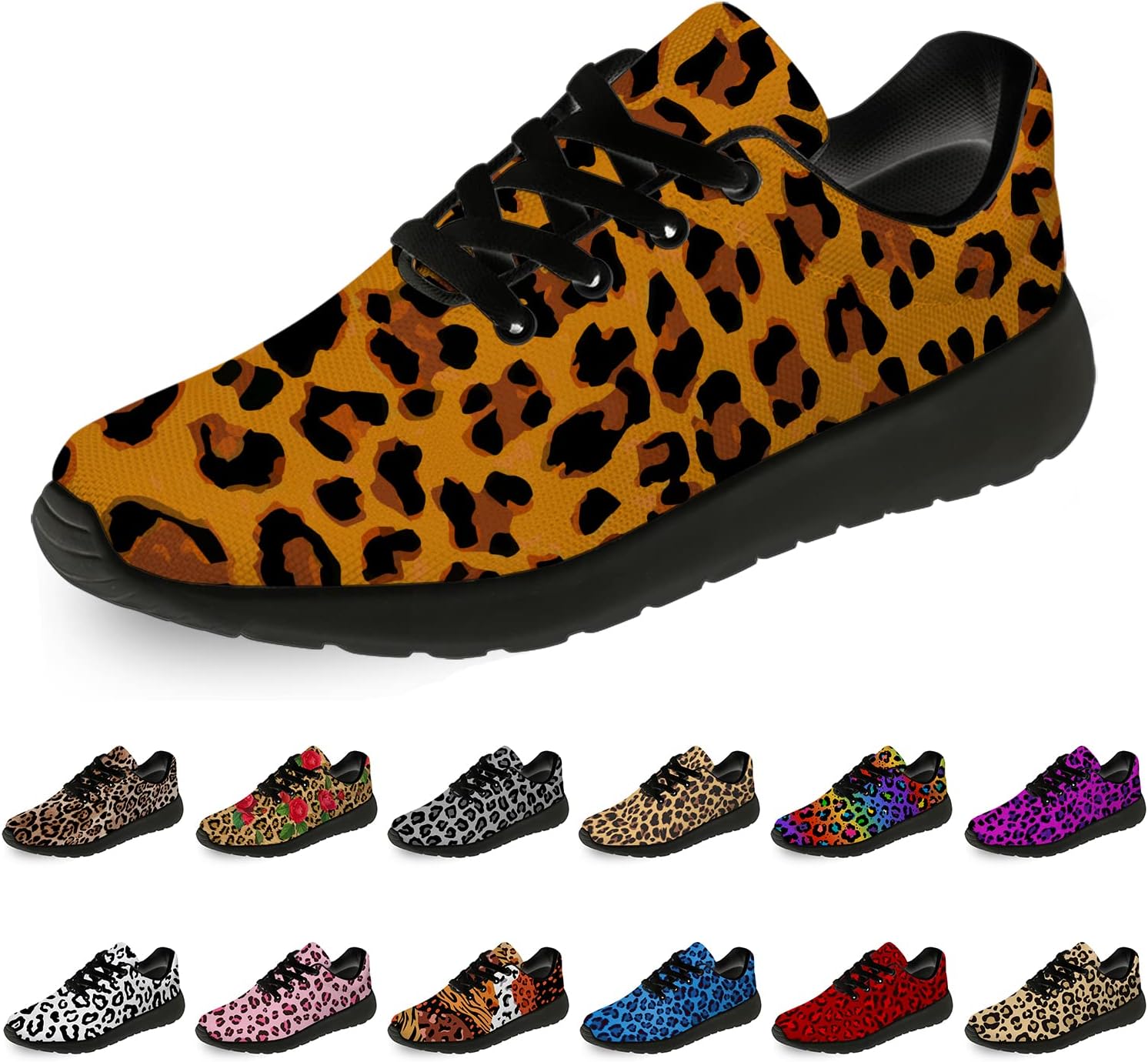 

Кроссовки с леопардовым принтом для женщин и мужчин, беговые кроссовки, удобные легкие кроссовки для прогулок и тенниса, обувь с имитацией животной кожи, подарки Horethy, коричневый