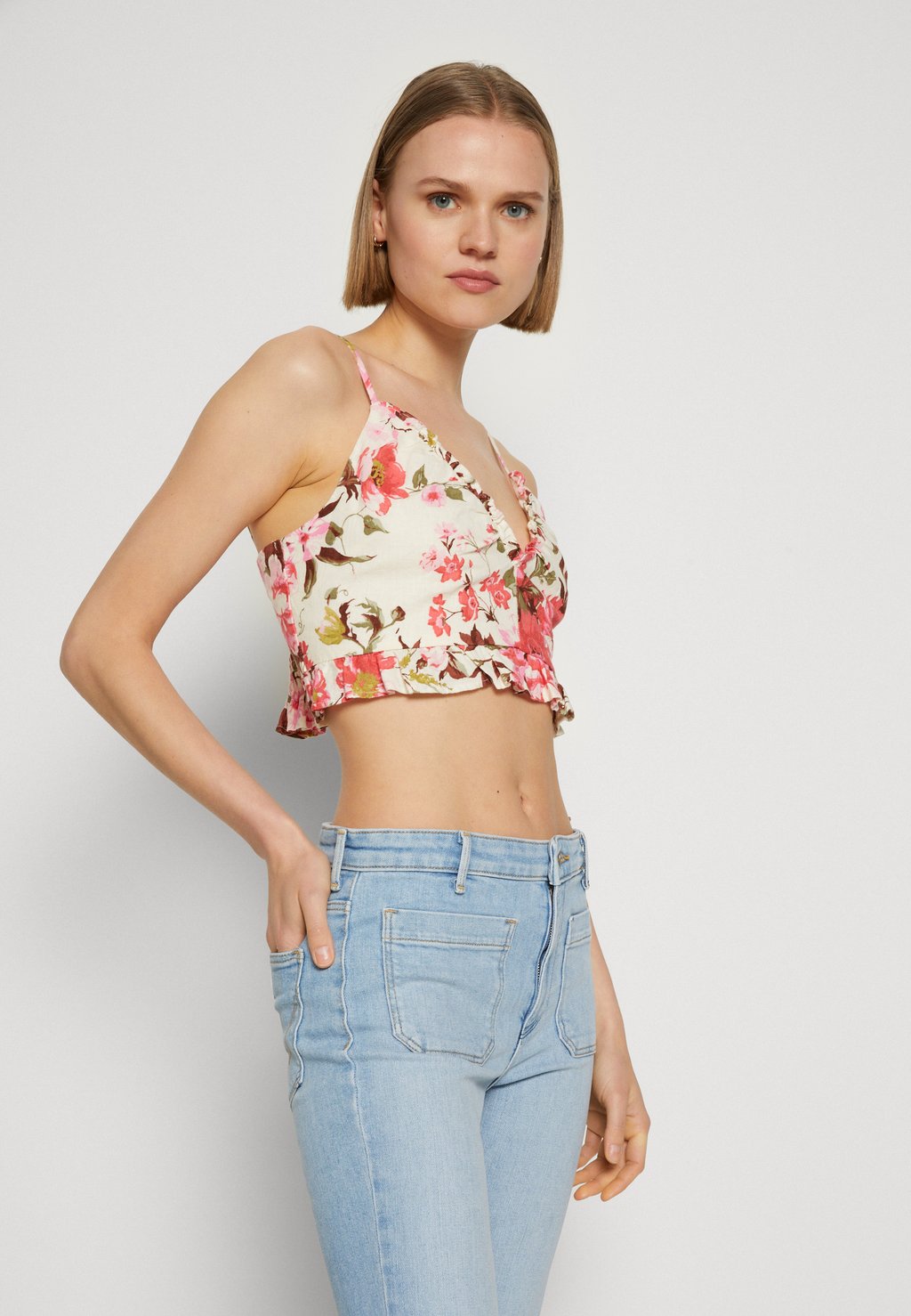 

Топ BARE BRA Abercrombie & Fitch, серый