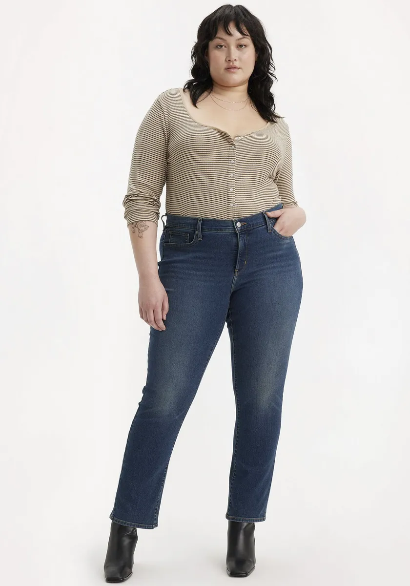 

Прямые джинсы Levi's Plus "314 Shaping Straight", хлопок стрейч, цвет Zealous Blue