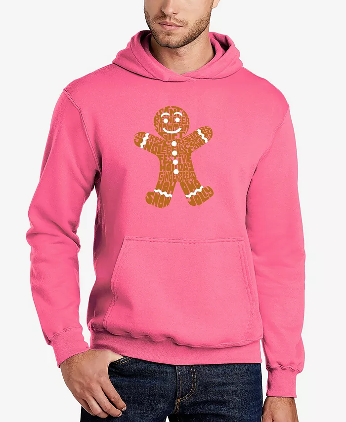 

Мужская худи с принтом Gingerbread Word Art LA Pop Art, розовый