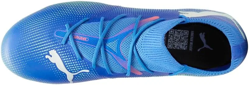 Мужские футбольные бутсы Puma Future 7 Match Fg/AgSoccer, Bluemazing White Electric Peppermint — фото 4