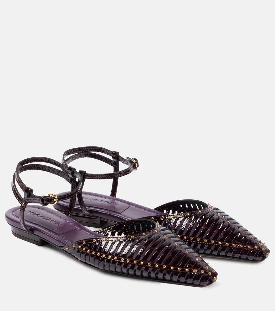 Балетки из фиолетовой лаковой кожи Ulla Johnson, Burgundy