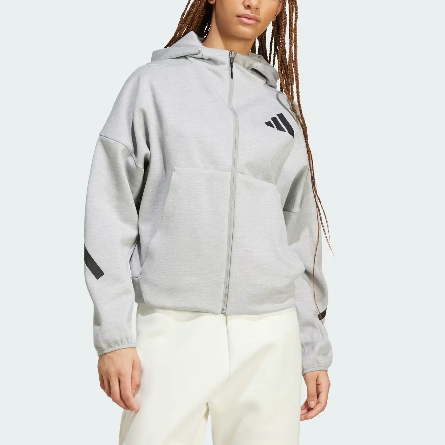 Толстовка Adidas Z.N.E. Full-Zip, средне-серый — фото 3