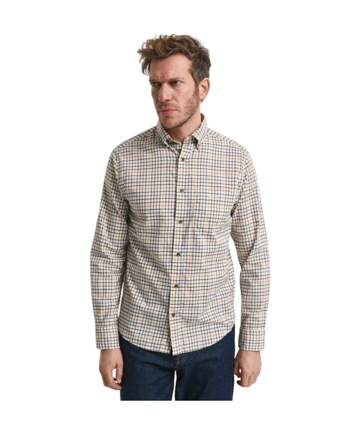 

Рубашка Tattersall прямого кроя из твила в клетку. Gant, мультиколор