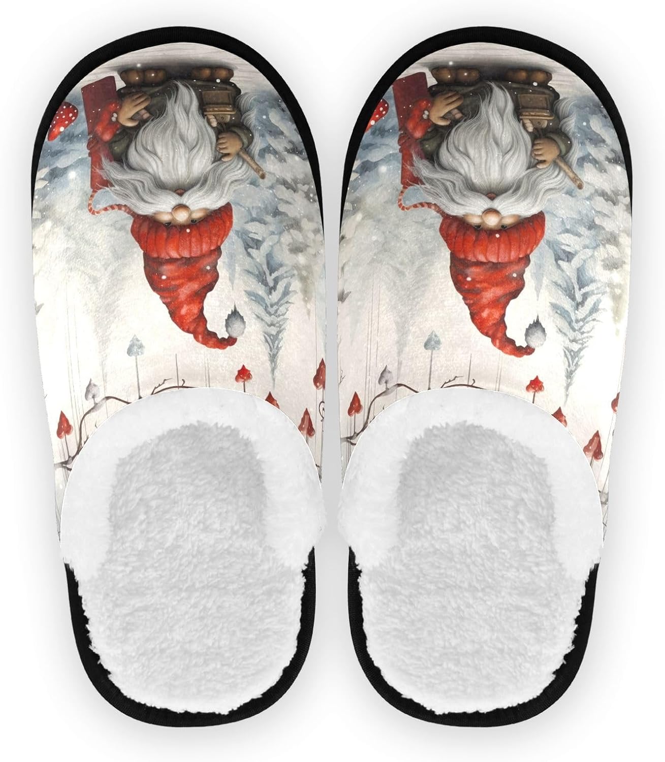 

Тапочки для женщин и мужчин UMIRIKO Gnome Dwarfs Winter Christmas для дома, стираемые, с нескользящей подошвой, с сумкой для хранения, для путешествий и спа 20847412