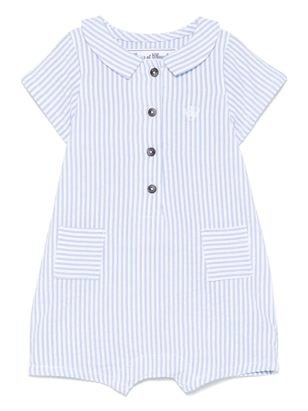 

Короткий комбинезон в полоску Tartine Et Chocolat, синий