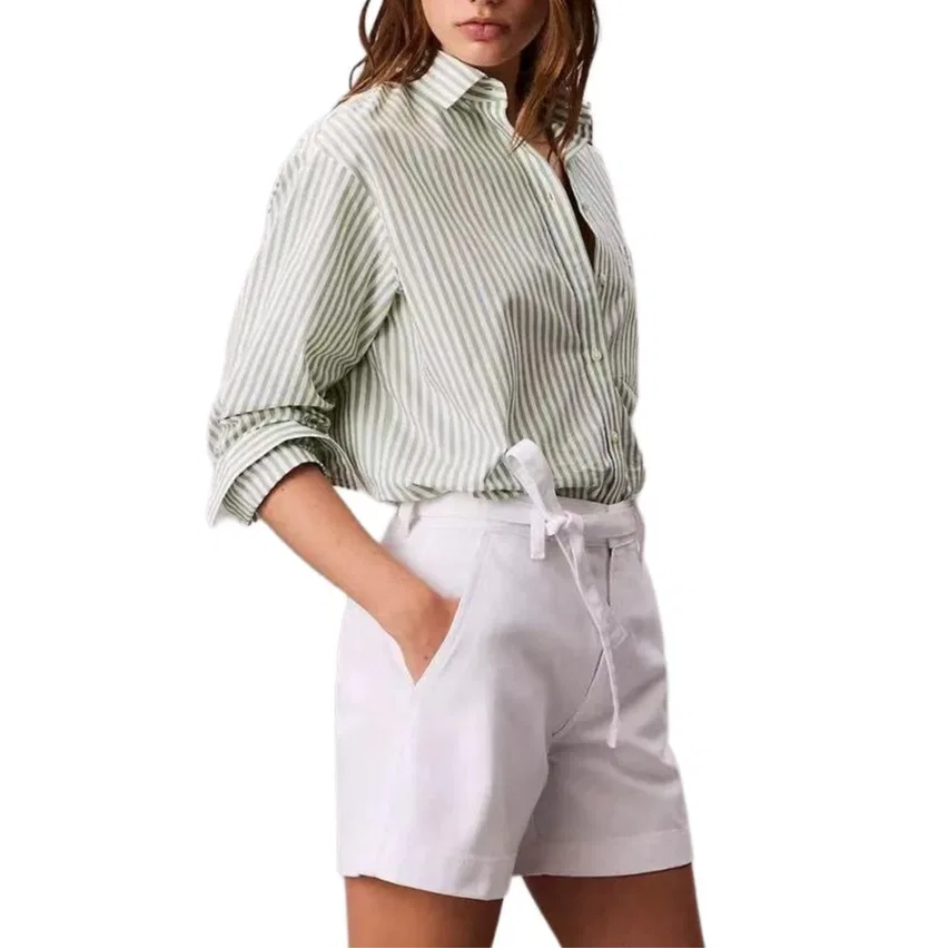 Джинсовые шорты Calvin Klein белые — фото 4